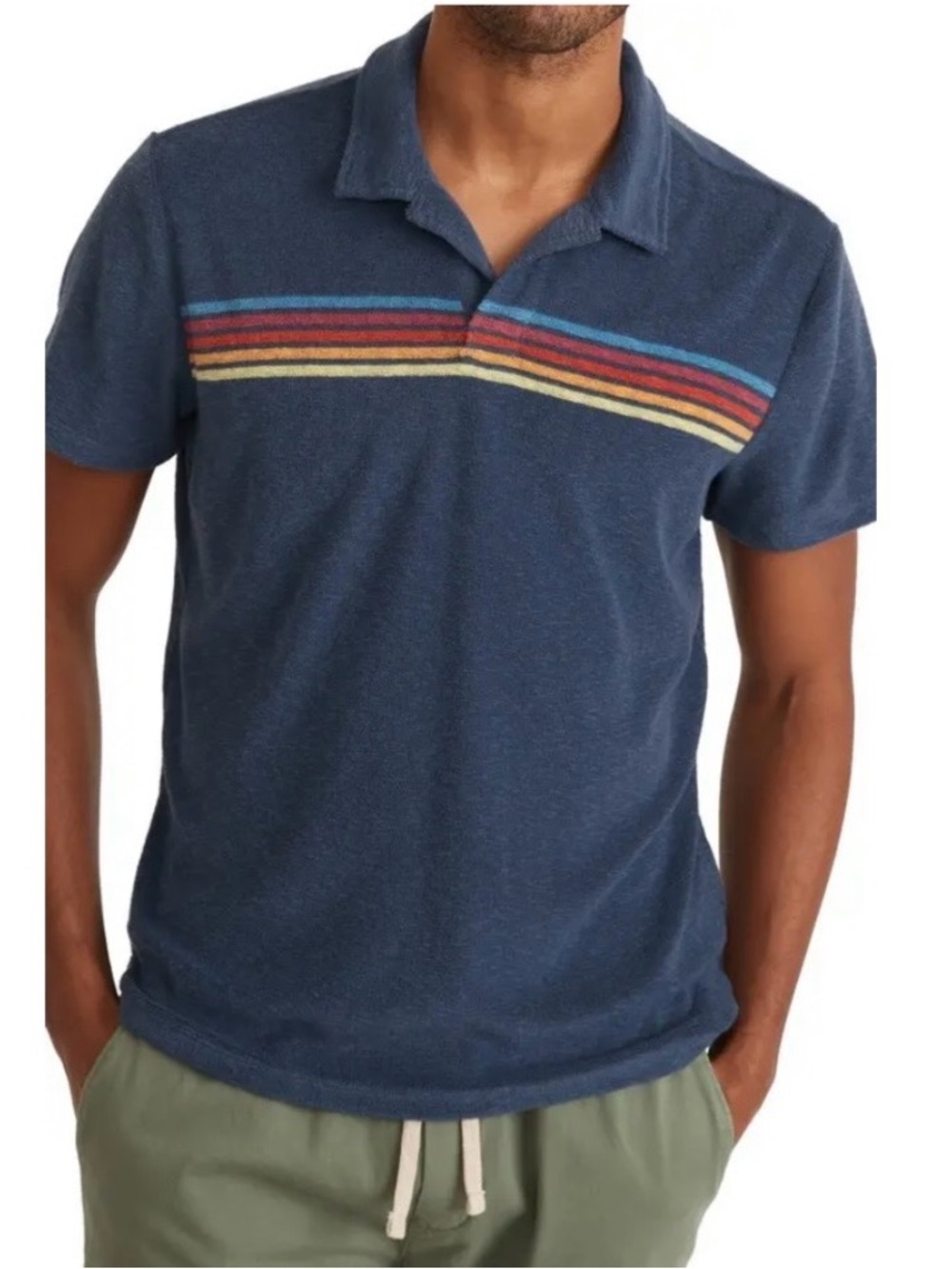 MARINE LAYER Stripe Terry Cloth Polo
